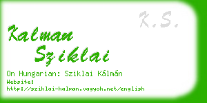 kalman sziklai business card