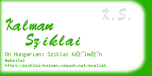 kalman sziklai business card